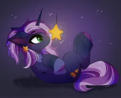 Size: 4096x3320 | Tagged: safe, artist:empress-twilight, ponerpics import, oc, unofficial characters only, pony, abstract background, female, hooves, image, jpeg, lying down, mare, on back, stars