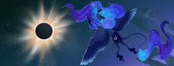 Size: 5259x2000 | Tagged: safe, artist:shaslan, derpibooru import, princess luna, alicorn, pony, eclipse, image, png, solo