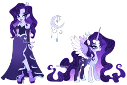 Size: 5580x3753 | Tagged: safe, artist:gihhbloonde, derpibooru import, oc, alicorn, human, pony, equestria girls, g4, clothes, human ponidox, image, magical lesbian spawn, offspring, parent:princess luna, parent:rarity, parents:rariluna, png, self paradox, self ponidox