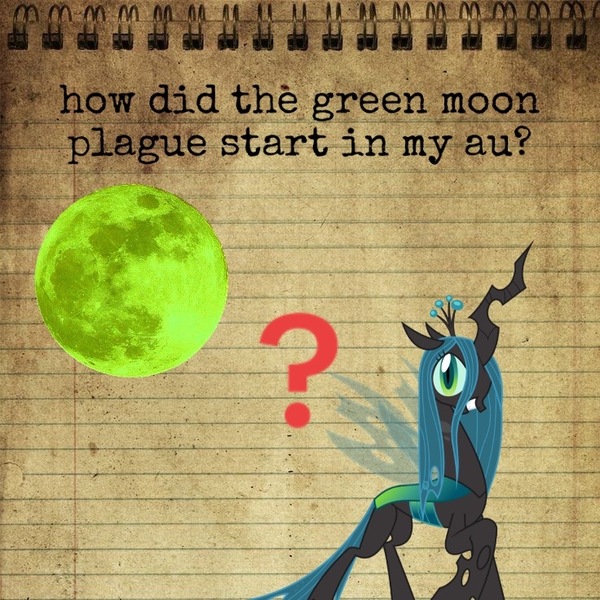 Size: 736x736 | Tagged: safe, derpibooru import, editor:aerofie, queen chrysalis, changeling, changeling queen, alternate universe, disease, english, female, image, infection au, information, jpeg, paper background, solo, text