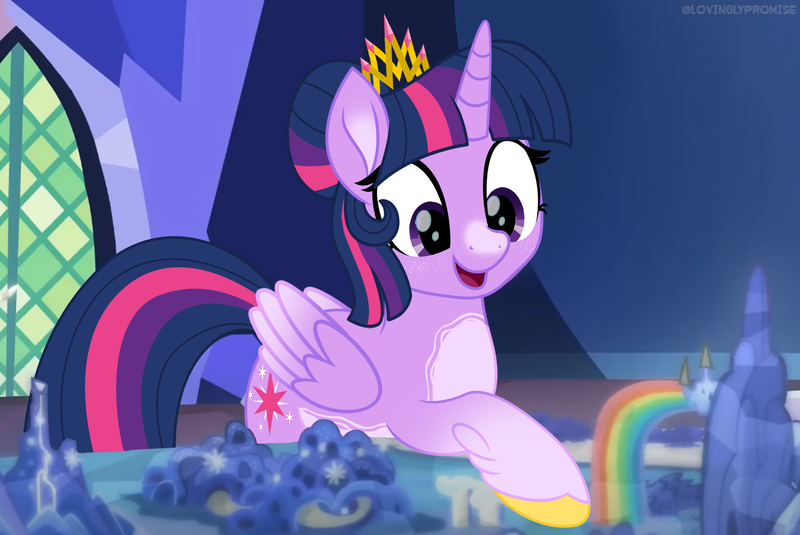 Size: 2990x2000 | Tagged: safe, artist:lovinglypromise, derpibooru import, twilight sparkle, twilight sparkle (alicorn), alicorn, pony, alternate design, alternate hairstyle, cutie map, image, png, solo, twilight's castle