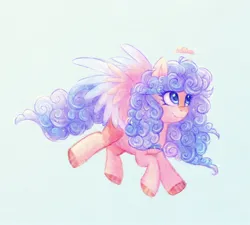 Size: 2560x2299 | Tagged: safe, artist:equmoria, derpibooru import, oc, unofficial characters only, pegasus, pony, cloudy mane, female, flying, full body, image, jpeg, mare, pegasus oc, solo, wings