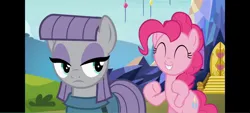 Size: 1600x720 | Tagged: safe, derpibooru import, screencap, maud pie, pinkie pie, earth pony, pony, g4, female, image, jpeg, outdoors, siblings, sisters