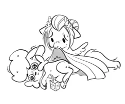 Size: 2960x2479 | Tagged: safe, artist:opalacorn, derpibooru import, oc, oc:void, unofficial characters only, deer, pegasus, pony, black and white, blanket, deer oc, female, floppy ears, grayscale, image, jpeg, juice, juice box, lying down, mare, monochrome, non-pony oc, nose piercing, nose ring, piercing, side, simple background, white background