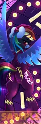 Size: 708x2126 | Tagged: safe, artist:darksly, derpibooru import, rainbow dash, pegasus, pony, body pillow, clothes, costume, image, jpeg, shadowbolt dash, shadowbolts costume, solo