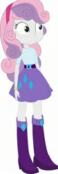 Size: 864x2563 | Tagged: safe, artist:equestriagirlsplayingintherain, derpibooru import, sweetie belle, equestria girls, g4, clothes swap, frown, image, jpeg, simple background, solo, standing, white background