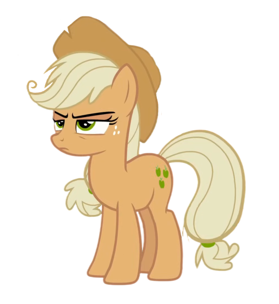 Size: 990x1080 | Tagged: safe, derpibooru import, edit, edited screencap, screencap, vector edit, applejack, mean applejack, earth pony, pony, g4, season 8, the mean 6, spoiler:s08, clone, cowboy hat, female, frown, hat, image, mare, png, serious, serious face, simple background, solo, transparent background, vector