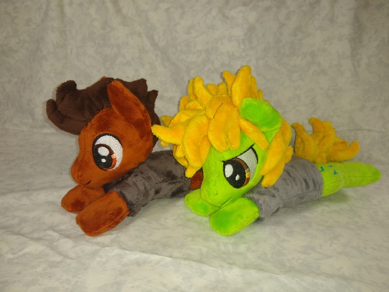 Size: 4096x3072 | Tagged: safe, artist:bluedragonflyplush, derpibooru import, ponified, earth pony, pony, all time low, clothes, commission, duo, duo male, frown, image, irl, jpeg, lidded eyes, lying down, male, photo, plushie, prone, rian dawson, shirt, stallion, t-shirt, zack merrick