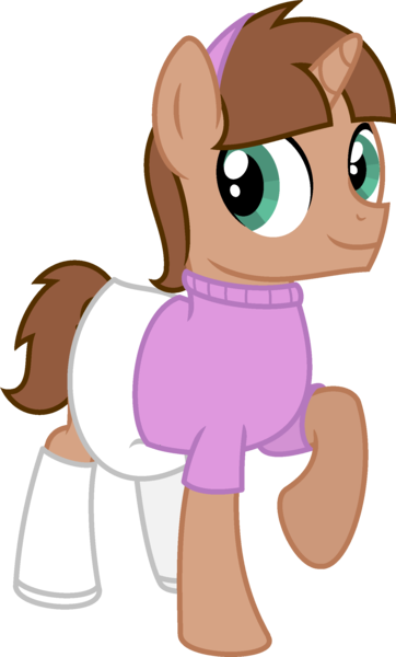 Size: 1487x2466 | Tagged: safe, artist:peternators, derpibooru import, oc, oc:heroic armour, unofficial characters only, pony, unicorn, alternate hairstyle, boots, clothes, colt, crossdressing, crossplay, foal, horn, image, male, png, shirt, shoes, simple background, skirt, solo, teenager, the fairly oddparents, transparent background, trixie tang