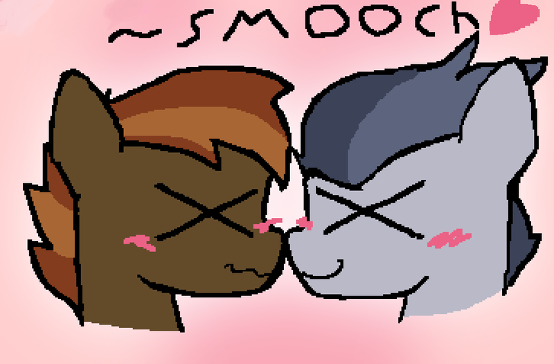 Size: 1089x716 | Tagged: safe, artist:sdsq, derpibooru import, button mash, rumble, earth pony, pegasus, pony, blushing, colt, foal, gay, heart, image, male, png, ship:rumblemash, shipping, smooch