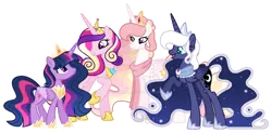 Size: 1275x626 | Tagged: source needed, safe, artist:yukkimo, derpibooru import, princess cadance, princess celestia, princess luna, twilight sparkle, alicorn, pony, deviantart watermark, image, obtrusive watermark, png, simple background, solo, transparent background, watermark