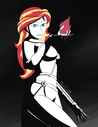 Size: 2550x3300 | Tagged: safe, artist:guanaco14878, derpibooru import, sunset shimmer, human, equestria girls, g4, female, fiery shimmer, fire, image, png, solo