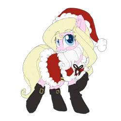 Size: 1500x1500 | Tagged: safe, artist:fannytastical, derpibooru import, oc, oc:chuckles, unofficial characters only, christmas, hat, holiday, image, png, santa hat, simple background, transparent background