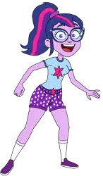 Size: 1280x2195 | Tagged: safe, artist:kaigirly, derpibooru import, sci-twi, twilight sparkle, human, equestria girls, g4, female, glasses, hailey's on it!, image, png, ponytail, simple background, transparent background