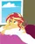 Size: 6601x8230 | Tagged: artist needed, suggestive, sunset shimmer, equestria girls, bad dream, base used, bed, bed sheets, bedroom, blanket, buttcrack outline, casual nudity, cloud, covered, female, frown, hand on chin, image, indoors, lying on stomach, morning, morning ponies, nudity, pillow, png, show accurate, sleeping, sleeping in the nude, solo, solo female, strategically covered, waking up, window