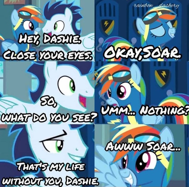 Size: 720x713 | Tagged: safe, derpibooru import, edit, ponerpics import, ponybooru import, rainbow dash, soarin', pegasus, pony, g4, grannies gone wild, comic, cute, dashabetes, female, heartwarming, if only, image, jpeg, male, mare, my little pony, shipping, soarindash, stallion, straight