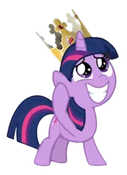 Size: 525x720 | Tagged: safe, derpibooru import, edit, edited screencap, screencap, vector edit, twilight sparkle, pony, unicorn, g4, season 9, sparkle's seven, spoiler:s09, burger king, burger king crown, crown, cute, female, filly, filly twilight sparkle, foal, happy, horn, image, jewelry, looking up, png, raised hoof, regalia, smol, solo, twiabetes, unicorn twilight, vector, wide smile, younger