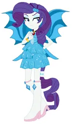 Size: 342x545 | Tagged: safe, artist:note-presto-pony, derpibooru import, rarity, human, siren, equestria girls, g4, disguise, disguised siren, fin wings, fins, gem, image, jpeg, ponied up, siren gem, sirenified, solo, species swap, wings