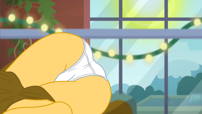 Size: 1900x1068 | Tagged: suggestive, artist:gmaplay, derpibooru import, sunset shimmer, equestria girls, g4, ass, butt, clothes, image, morning, panties, png, sleeping, solo, sunset shimmer day, underwear, white underwear