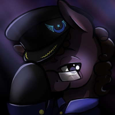 Size: 400x400 | Tagged: safe, artist:wolfiedrawie, derpibooru import, oc, unofficial characters only, earth pony, pony, cap, captain, clothes, glasses, hat, image, male, new lunar republic, png, solo, stallion, uniform