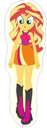 Size: 1900x5134 | Tagged: safe, artist:gmaplay, derpibooru import, sunset shimmer, ponified, pony, equestria girls, g4, cute, ears, image, imminent transformation, my little pony equestria girls: rainbow rocks, png, ponied up, pony ears, rainbow rocks 10th anniversary, shimmerbetes, solo