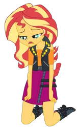 Size: 1900x3154 | Tagged: safe, artist:gmaplay, derpibooru import, sunset shimmer, human, equestria girls, g4, ass, bunset shimmer, butt, defeat, defeated, equestria girls specials, image, my little pony equestria girls: better together, my little pony equestria girls: forgotten friendship, png, simple background, solo, transparent background, weak