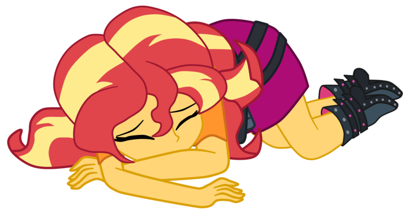 Size: 2487x1300 | Tagged: safe, artist:gmaplay, derpibooru import, sunset shimmer, human, equestria girls, g4, ass, bunset shimmer, butt, defeat, defeated, equestria girls specials, image, my little pony equestria girls: better together, my little pony equestria girls: forgotten friendship, png, simple background, solo, transparent background