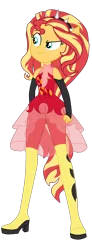 Size: 1700x4599 | Tagged: safe, artist:gmaplay, derpibooru import, sunset shimmer, human, cheer you on, equestria girls, g4, spoiler:eqg series (season 2), boots, clothes, fingerless gloves, gloves, image, my little pony equestria girls: better together, png, ponied up, see-through, shoes, simple background, sleeveless, solo, super ponied up, transparent background