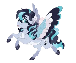 Size: 3500x2900 | Tagged: safe, artist:gigason, derpibooru import, oc, oc:accelerando, unofficial characters only, pegasus, pony, colored wings, female, image, magical lesbian spawn, mare, multicolored wings, obtrusive watermark, offspring, one eye closed, parent:coloratura, parent:flitter, png, simple background, solo, tongue out, transparent background, watermark, wings, wink