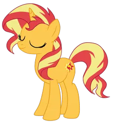 Size: 1900x1977 | Tagged: safe, artist:gmaplay, derpibooru import, sunset shimmer, pony, unicorn, equestria girls, g4, cute, horn, image, png, shimmerbetes, simple background, solo, standing, sunset shimmer day, transparent background