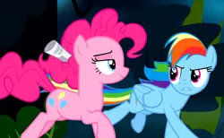 Size: 866x534 | Tagged: safe, derpibooru import, screencap, pinkie pie, rainbow dash, daring done?, g4, duo, duo female, female, image, jpeg, running