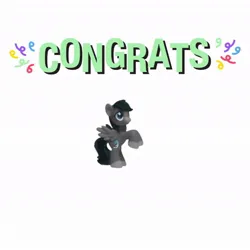 Size: 1024x1024 | Tagged: safe, artist:doodlesinky, derpibooru import, edit, oc, oc:inky doodles, unofficial characters only, pegasus, blind bag pony, congratulations, figurine, huh, image, jpeg, nonsense, pegasus oc, toy, wings, wtf