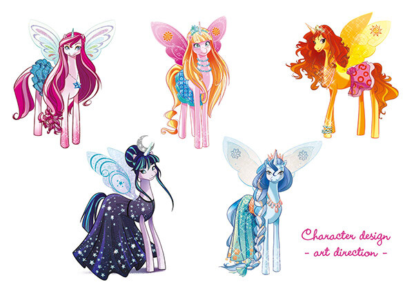 Size: 600x422 | Tagged: safe, artist:danielle star, derpibooru import, alicorn, pony, barely pony related, cleo (melowy), cora (melowy), electra (melowy), female, image, jpeg, mare, maya (melowy), melowy, selena (melowy), simple background, white background