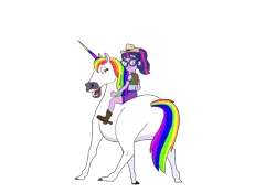 Size: 2388x1668 | Tagged: safe, artist:kaigirly, derpibooru import, sci-twi, twilight sparkle, horse, human, unicorn, equestria girls, g4, female, hailey's on it!, horn, image, png, simple background, transparent background