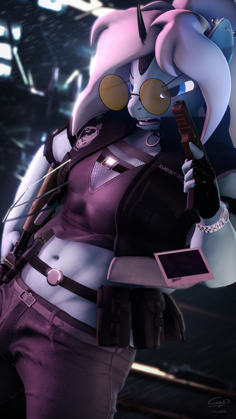 Size: 2160x3840 | Tagged: safe, artist:calveen, derpibooru import, oc, oc:ethan hennessey, unofficial characters only, anthro, unicorn, 3d, abs, angry, anthro oc, belly, belly button, belt, clothes, fingerless gloves, glasses, glock, gloves, gun, handgun, horn, image, jacket, long hair, long mane, m4a1, male, midriff, open mouth, pants, pistol, png, shirt, shirt lift, solo, solo male, source filmmaker, tanktop, unicorn oc, watch, weapon