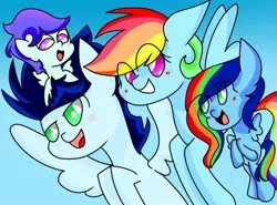 Size: 720x532 | Tagged: safe, ponerpics import, ponybooru import, rainbow dash, soarin', pegasus, pony, colt, female, filly, foal, image, jpeg, male, mare, offspring, parent:rainbow dash, parent:soarin', parents:soarindash, shipping, soarindash, stallion, straight