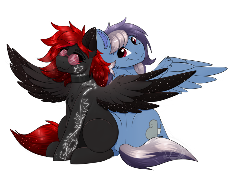 Size: 4000x3200 | Tagged: safe, artist:decemberbreeze, derpibooru import, oc, oc:julia, oc:silver stream, unofficial characters only, pegasus, pony, duo, image, pegasus oc, png, simple background, transparent background, wings