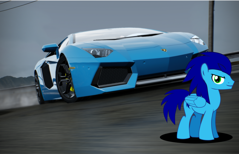 Size: 1114x717 | Tagged: safe, artist:sonicstreak5344, derpibooru import, oc, unofficial characters only, pegasus, g4, blue, car, crossover, drifting, epic pose, hot wheels, hot wheels acceleracers, image, lamborghini, lamborghini aventador, need for speed, need for speed hot pursuit remastered, png, smoke, solo, sonic the hedgehog, sonic the hedgehog (series), supercar