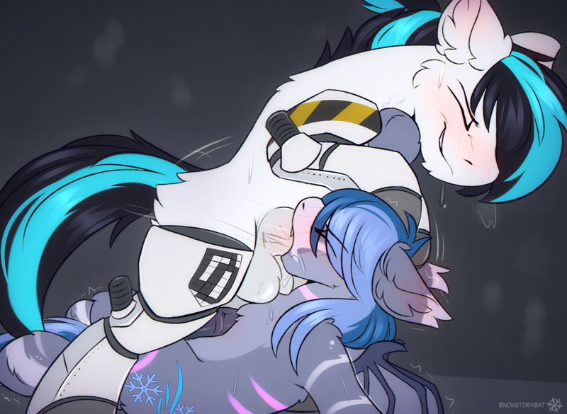 Size: 2736x2000 | Tagged: explicit, artist:snowstormbat, derpibooru import, oc, oc:flawless ice, oc:midnight snowstorm, bat pony, pony, blowjob, blushing, dominant, drool, duo, duo male, facefuck, fluffy, gay, gradient background, image, male, nudity, oral, penis, png, precum, sex, size difference, stallion, stallion on stallion, sweat