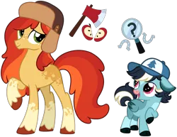 Size: 2562x1979 | Tagged: safe, artist:strawberry-spritz, derpibooru import, ponified, earth pony, pegasus, pony, cloven hooves, colt, dipper pines, female, foal, gravity falls, image, male, mare, png, simple background, transparent background, wendy corduroy