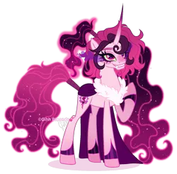 Size: 1277x1254 | Tagged: safe, artist:gihhbloonde, derpibooru import, oc, pony, unicorn, female, horn, image, mare, offspring, parent:king sombra, parent:pinkie pie, parents:sombrapie, png, simple background, solo, transparent background