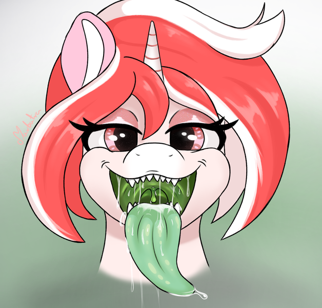 Size: 1600x1528 | Tagged: safe, artist:marbatra, derpibooru import, oc, oc:peppermint swirl, unofficial characters only, image, mawshot, open mouth, png, teeth