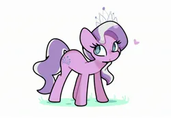 Size: 2456x1700 | Tagged: safe, artist:kindakismet, derpibooru import, diamond tiara, earth pony, pony, g4, heart, image, jewelry, jpeg, simple background, smiling, solo, tiara, white background