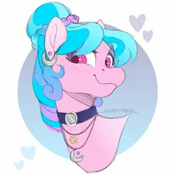 Size: 2048x2048 | Tagged: safe, artist:_candypone_, derpibooru import, oc, oc:lillith, unofficial characters only, pegasus, pony, bust, choker, circle background, ear piercing, earring, heart, image, jewelry, jpeg, necklace, pegasus oc, piercing, portrait, simple background, wings