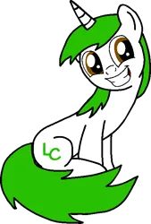 Size: 456x676 | Tagged: safe, artist:lonstecation, derpibooru import, oc, oc:lonstecation, unofficial characters only, pony, unicorn, g4, cute, happy, horn, image, male, png, simple background, sitting, smiling, solo, stallion, transparent background