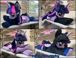 Size: 3972x3045 | Tagged: safe, artist:qtpony, derpibooru import, pony, clothes, hoodie, image, irl, jpeg, photo, plushie, socks, solo, striped socks