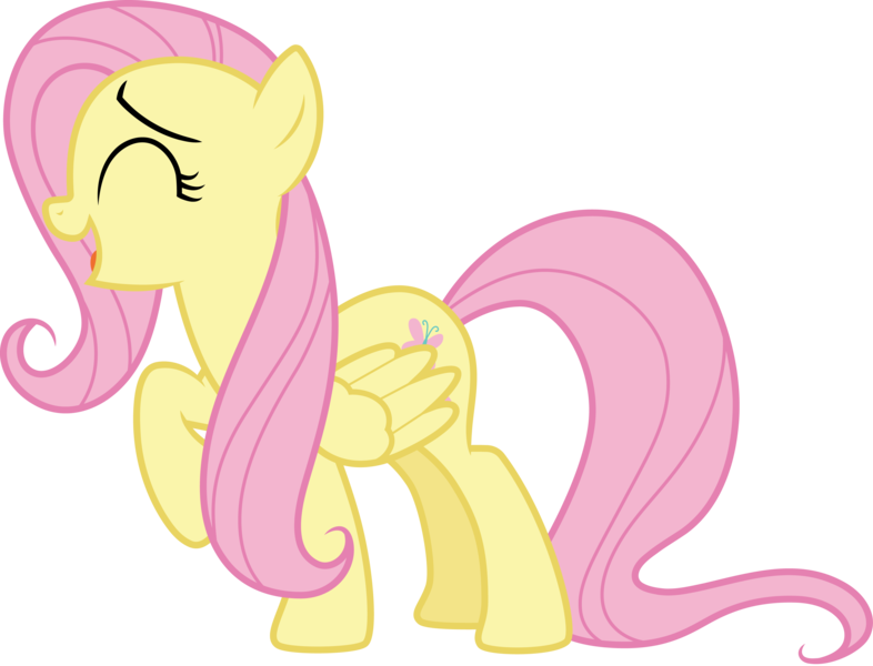 Size: 3928x3000 | Tagged: safe, artist:cloudy glow, derpibooru import, fluttershy, pegasus, pony, g4, female, image, mare, open mouth, png, raised hoof, simple background, solo, transparent background, vector