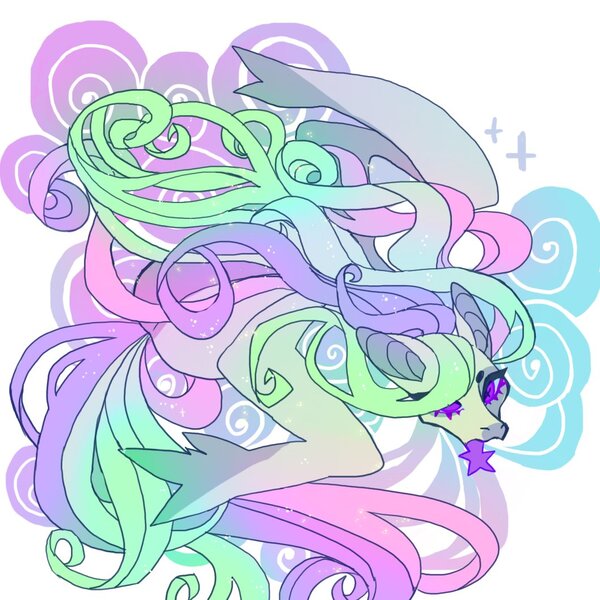 Size: 1058x1058 | Tagged: safe, artist:cutesykill, derpibooru import, princess celestia, alicorn, pony, g4, alternate design, alternate hairstyle, alternate tailstyle, beanbrows, big ears, blue sclera, colored eyelashes, colored pinnae, colored sclera, colored teeth, eyebrows, eyelashes, female, image, jpeg, long mane, long tail, looking away, looking to the left, mare, missing cutie mark, multicolored mane, multicolored tail, open mouth, partially open wings, purple eyelashes, purple eyes, purple teeth, sharp teeth, sideways glance, simple background, smoke, solo, sparkles, sparkly coat, sparkly mane, sparkly tail, tail, teeth, thick eyelashes, thin, three quarter view, white background, white coat, wings