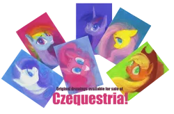 Size: 1969x1295 | Tagged: safe, artist:wolfiedrawie, derpibooru import, applejack, fluttershy, pinkie pie, rainbow dash, rarity, twilight sparkle, earth pony, pegasus, pony, unicorn, g4, advertisement, female, horn, image, mane six, mare, png, traditional art