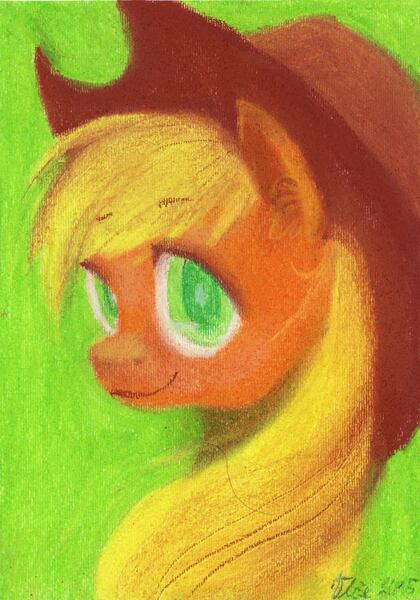 Size: 1433x2048 | Tagged: safe, artist:wolfiedrawie, derpibooru import, applejack, earth pony, pony, g4, female, image, jpeg, mare, solo